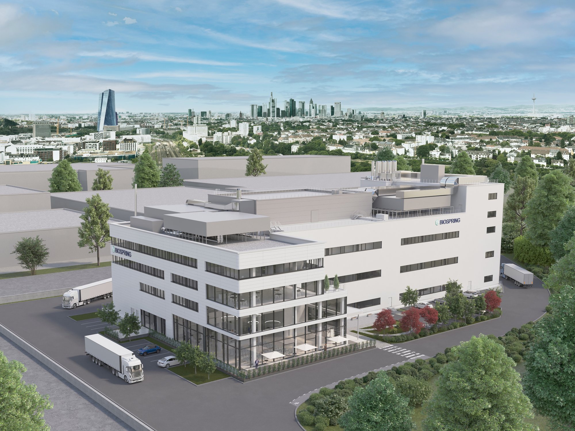 Ein architektonisches Rendering von BioSprings Standort III