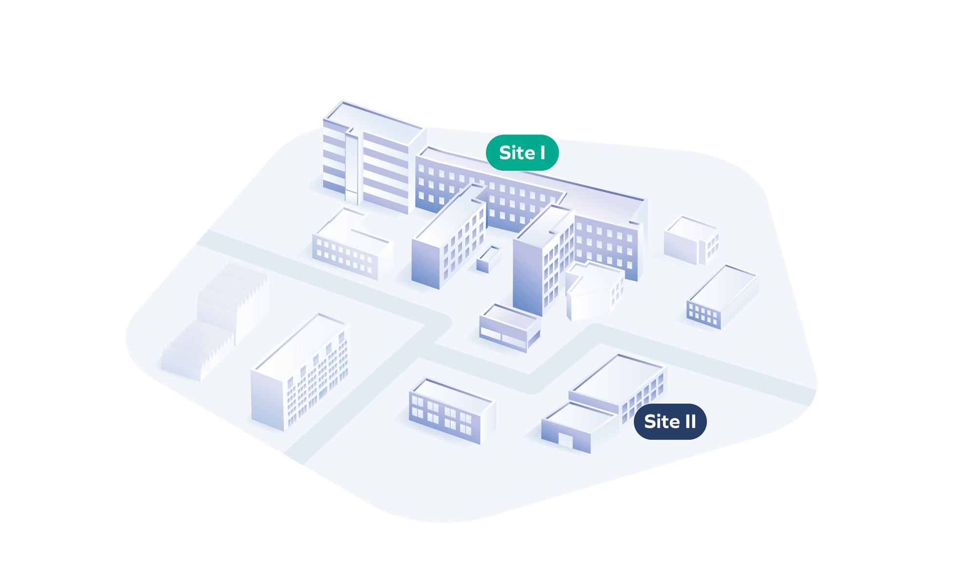 Eine isometrische Darstellung von BioSpring's Site I und II